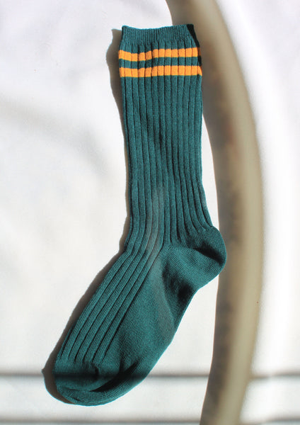 Saucy Striped Crew Socks | Green