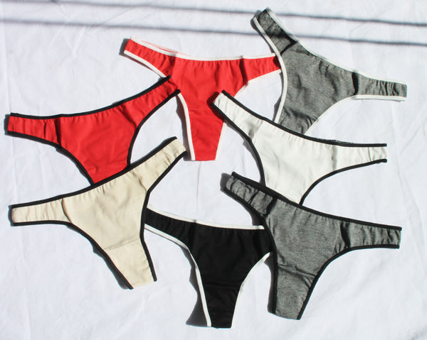 Super Sporty Contrast Trim Thong | All colors flat lay