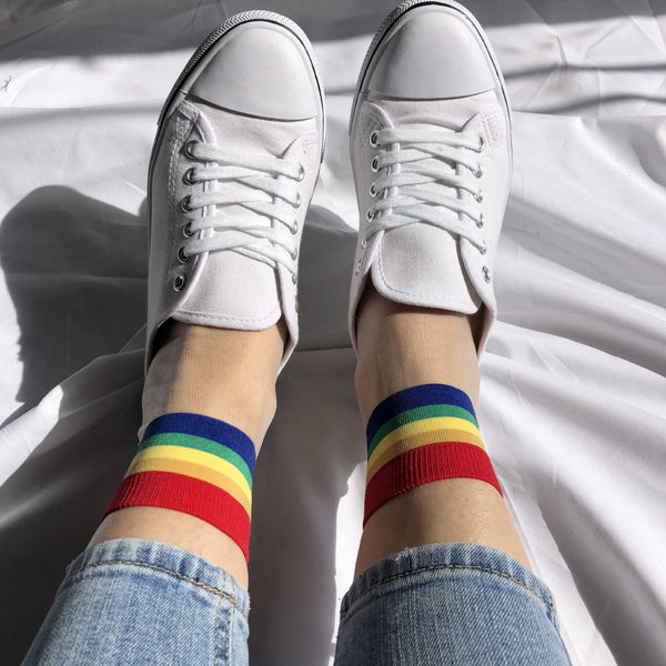 C-Thru Socks | Rainbow/White in sneakers