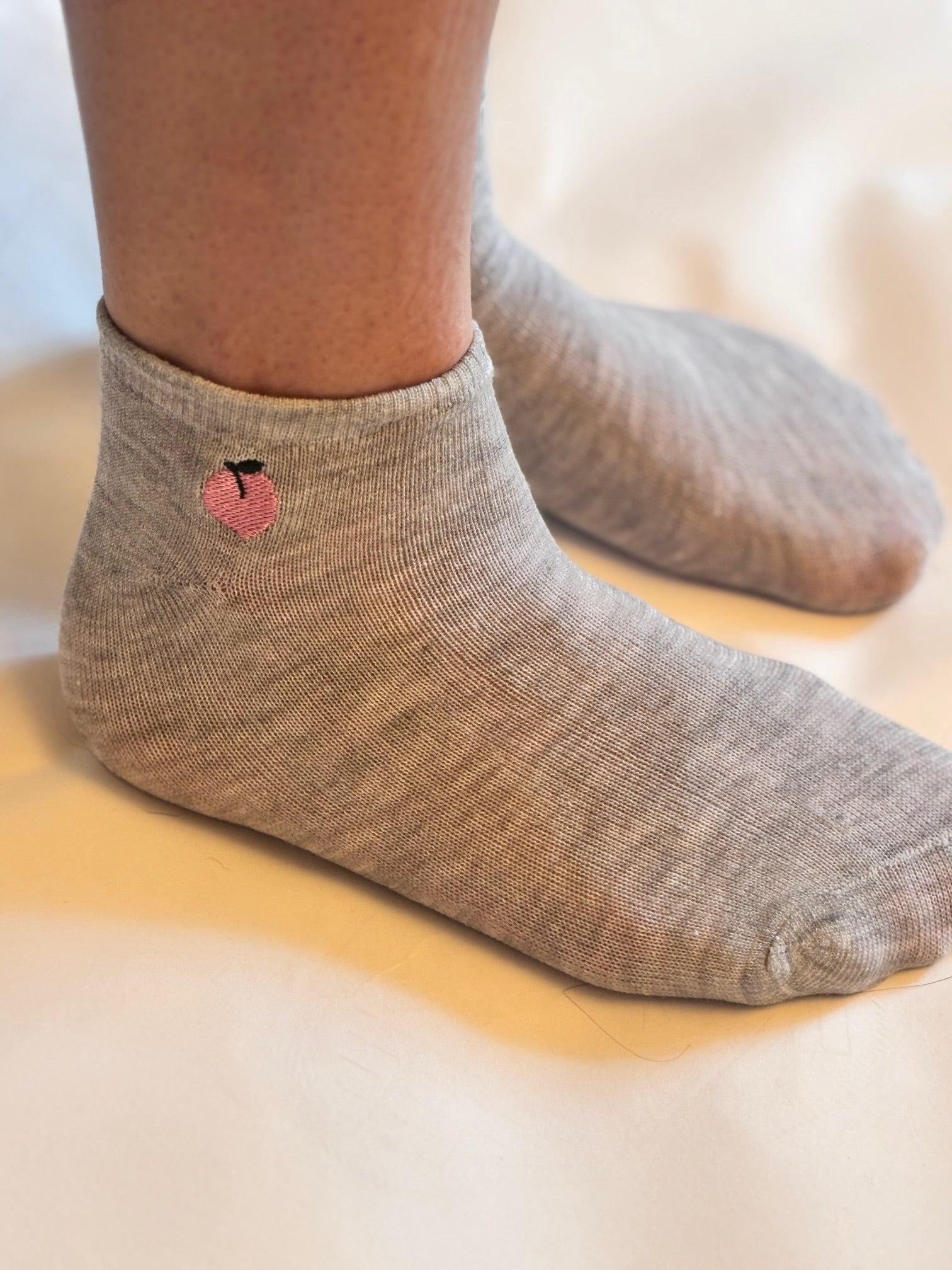 Peachy Socks Official Embroidered Sock