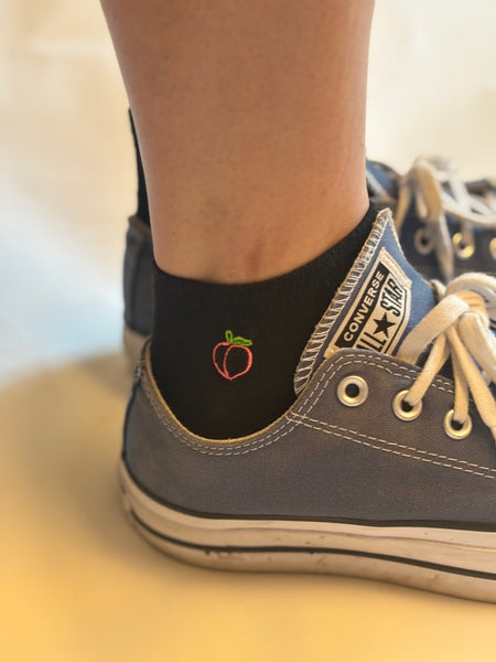 Peachy Socks Official Embroidered Sock