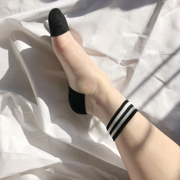 C-Thru Socks | Black/White Side View