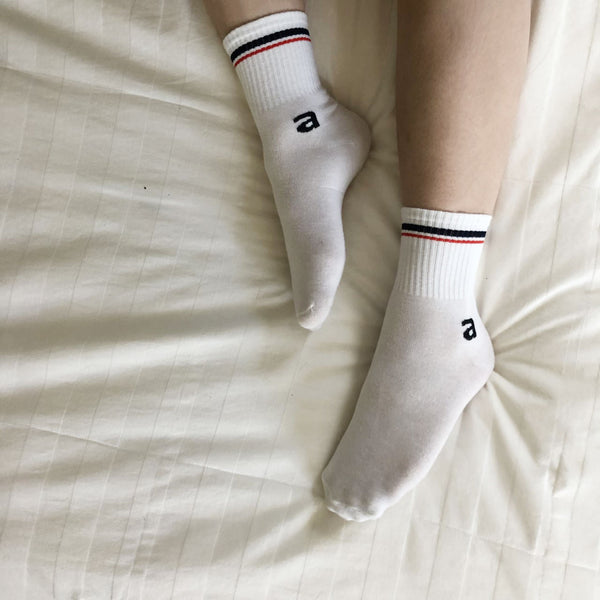 Harajuku Vintage Crew Socks | Letter "a"