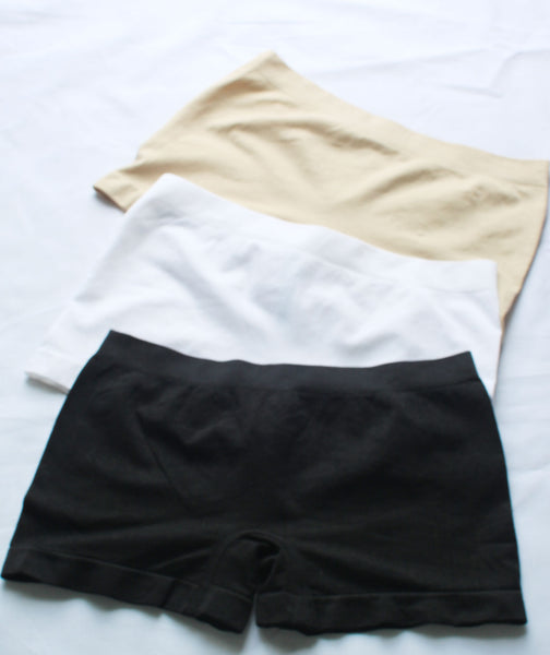 Boxy Boyshort Undies | Khaki, White, Black