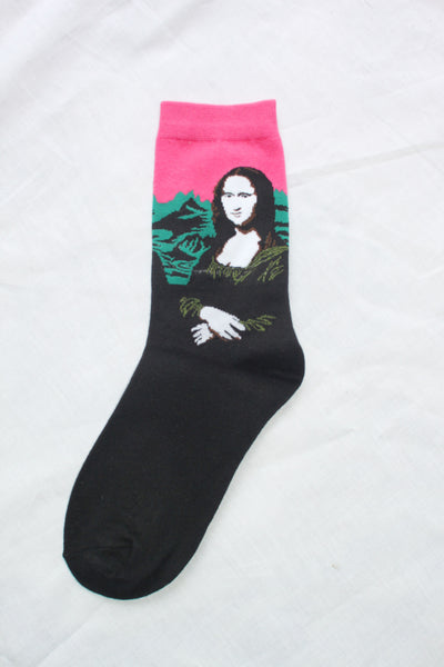 Cultured Long Crew Socks | Mona Lisa 