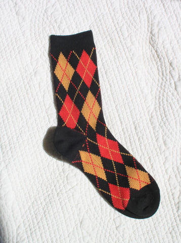 Argyle Crew Socks | Black