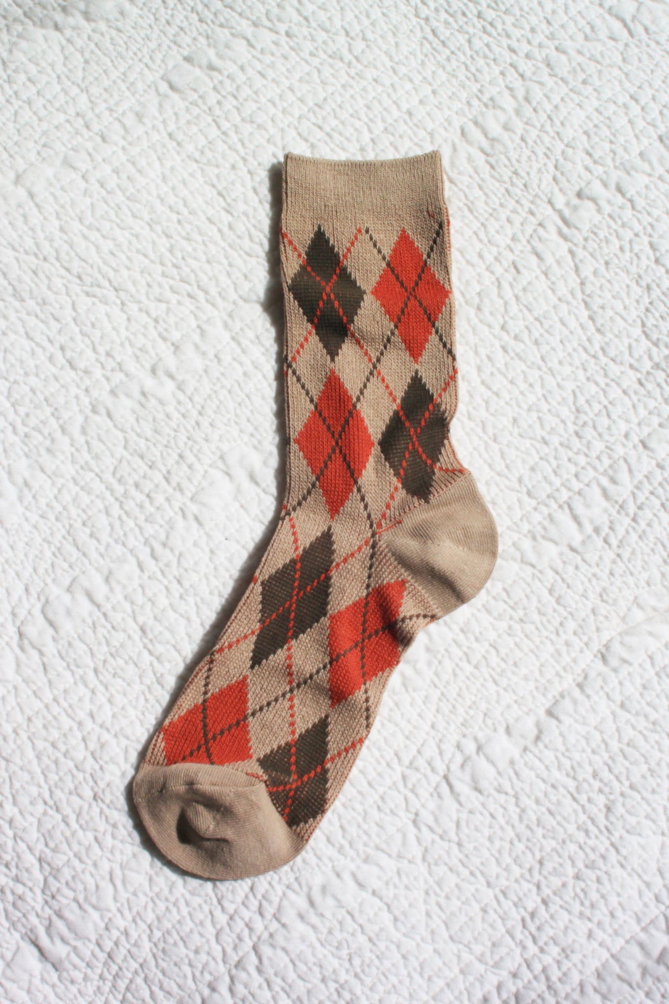 Argyle Crew Socks | Khaki