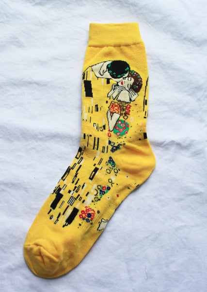 Cultured Long Crew Socks | Klimt 'The Kiss'