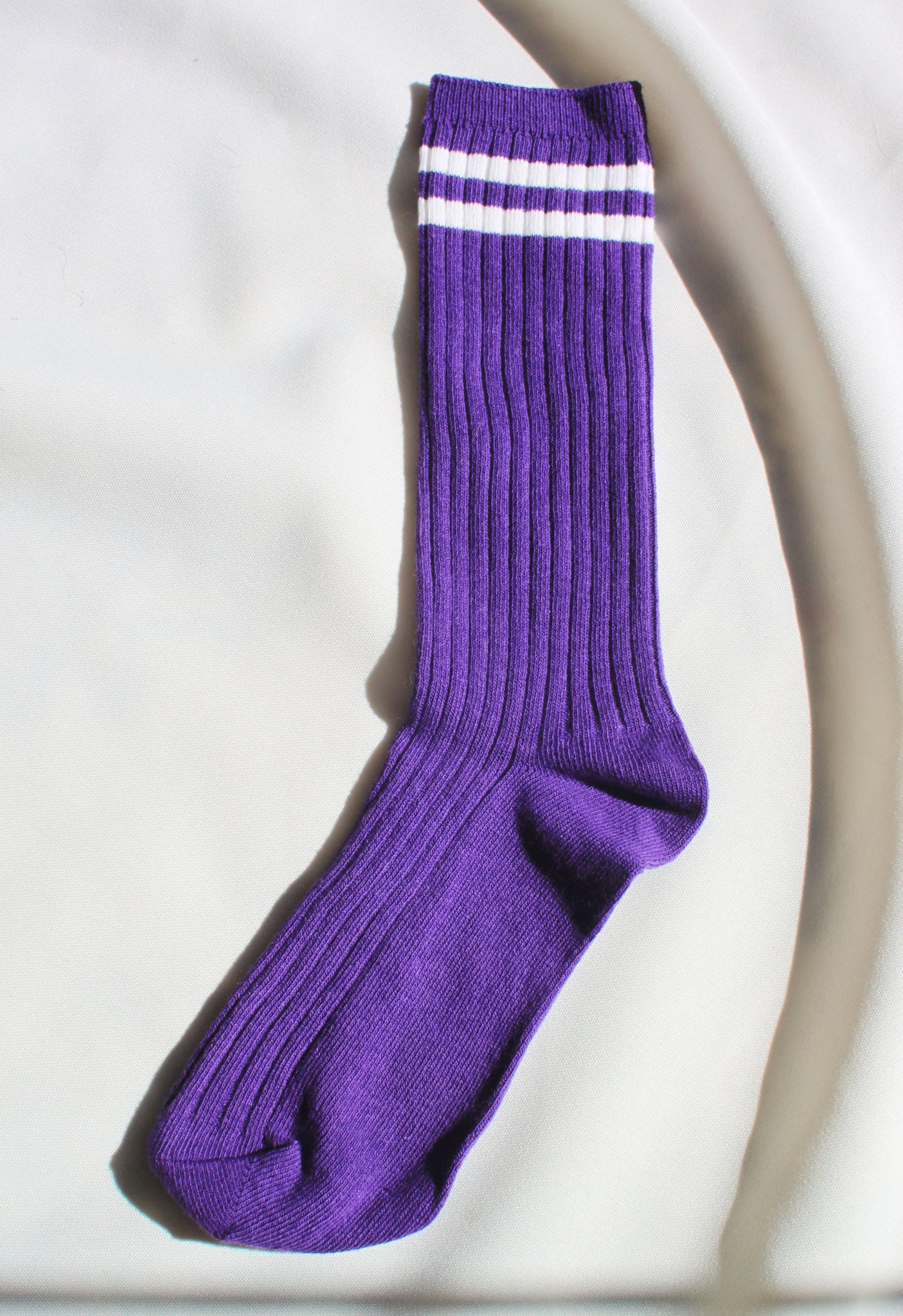 Saucy Striped Crew Socks | Purple
