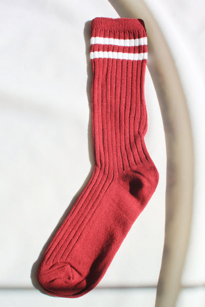 Saucy Striped Crew Socks | Red