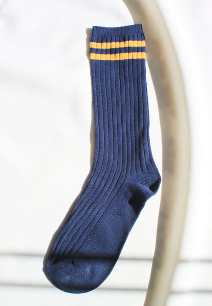 Saucy Striped Crew Socks | Blue