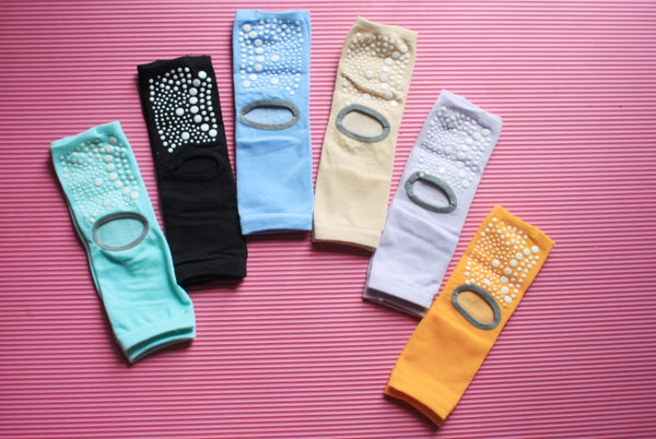 Tall Pilates Yoga Socks | Teal, Black, Blue, Beige, Purple, Orange