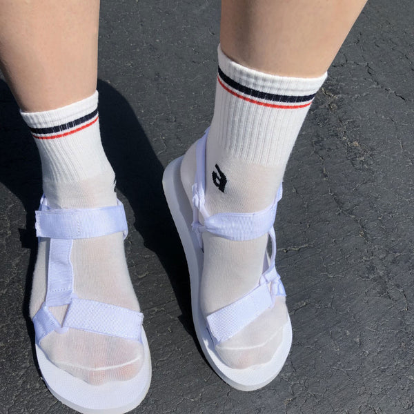 Harajuku Vintage Crew Socks | Letter "a" in sandals