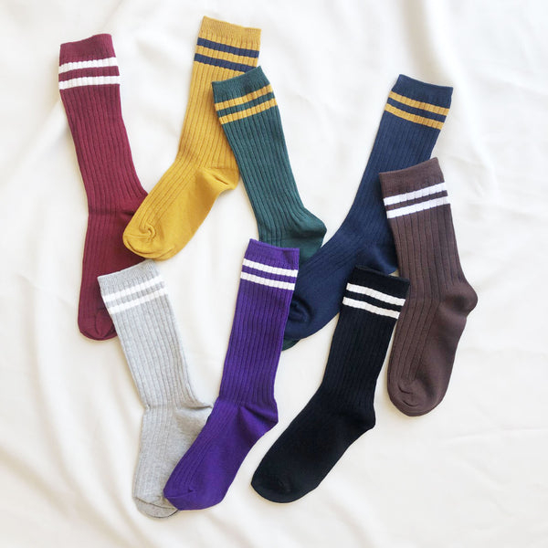 Saucy Striped Crew Socks | all
