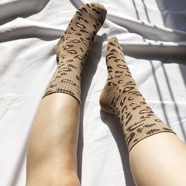 Prrrfect Leopard Print Socks | On foot