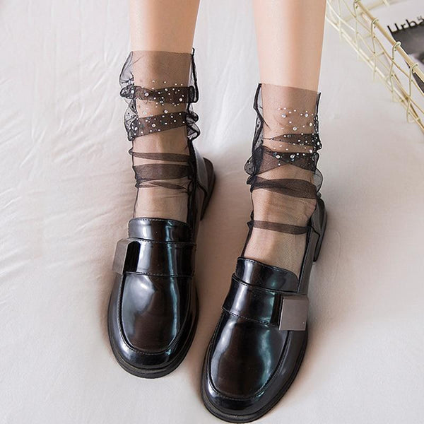 Sparkly Silk Socks | Loafers