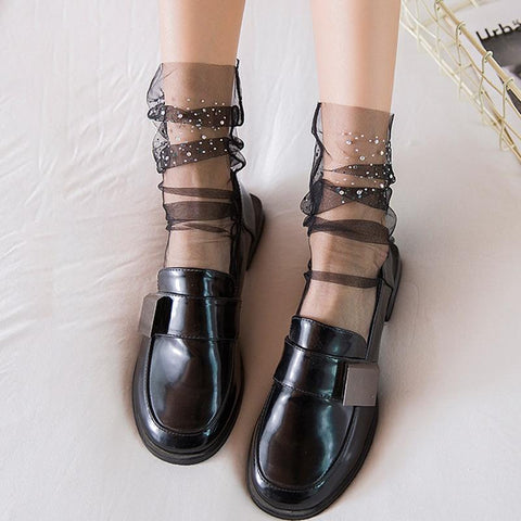 Sparkly Silk Socks | Loafers
