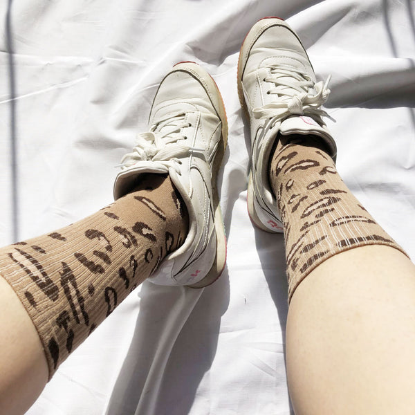 Prrrfect Leopard Print Socks | In sneakers
