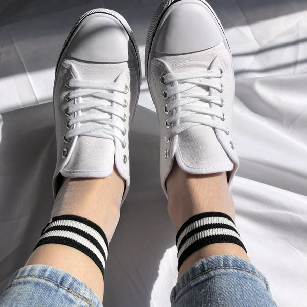 C-Thru Socks | Black/White in sneakers second pic.